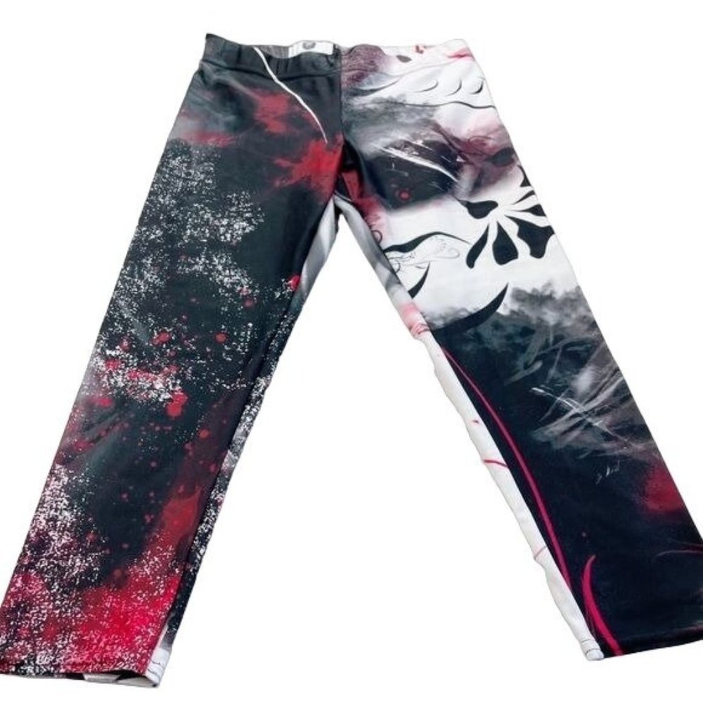 Strength Republic Gym Black/Red Spell Out Leggings size L